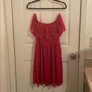 Off shoulder red dress